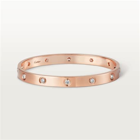 cartier love bracelet 10 diamonds rose gold|cartier love bracelet price euros.